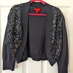 Size XS Elle Black Crop Sequin Cardigan